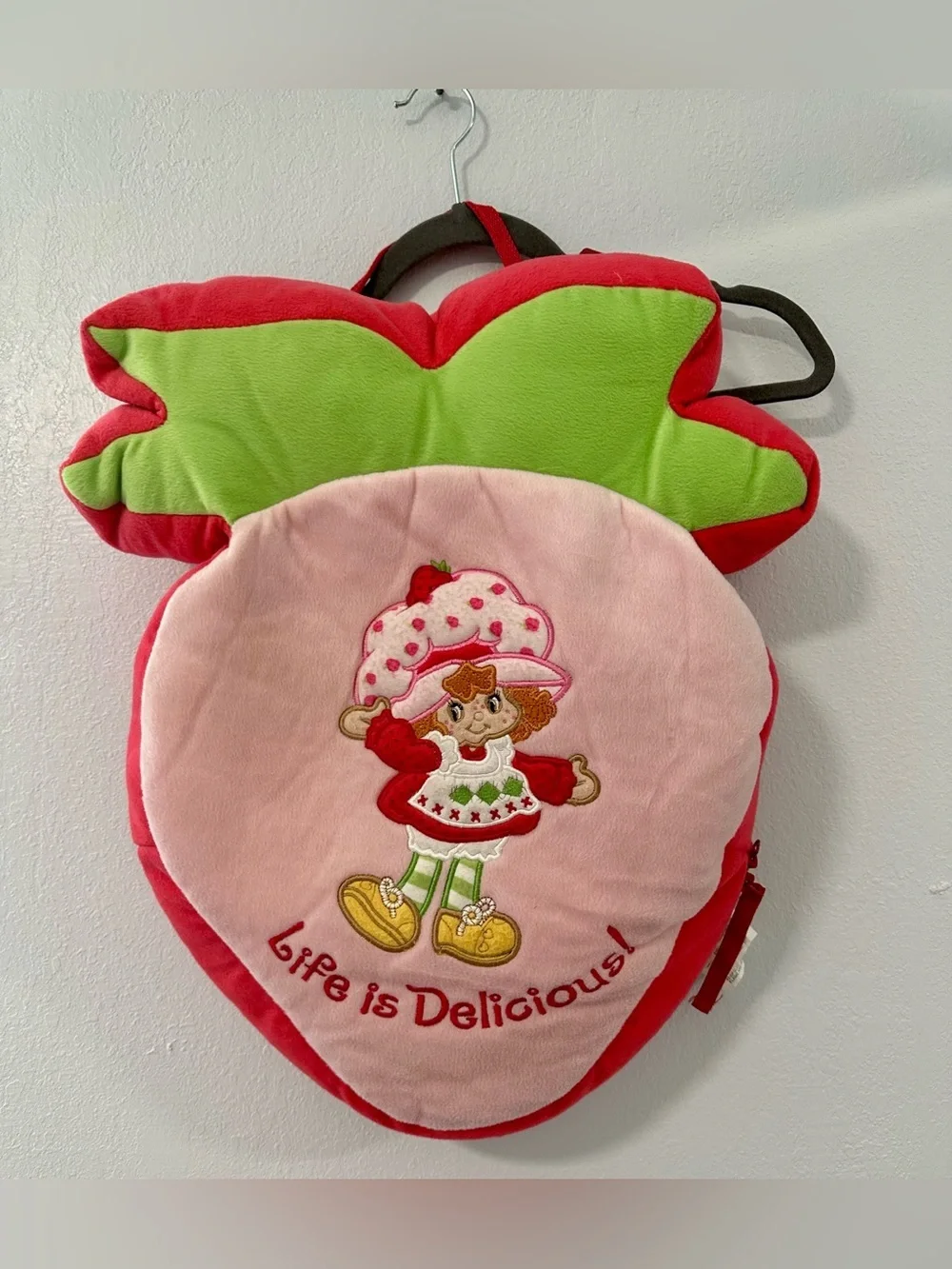 Strawberry Shortcake Plush Backpack Kids Pink Strawberry Travel Bag Cute